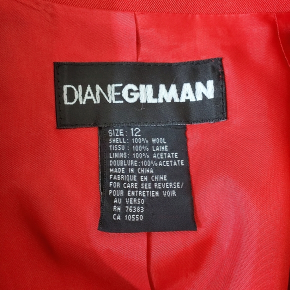 Diane Gilman Red 100% Wool Dress, Size 12 - Picture 12 of 14